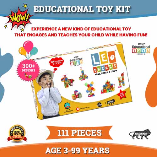 LEO BRICKS® 111pcs & 222pcs | MADE IN INDIA | Build Multiple Variations In 1 Box | Brain Development Educational, Learning & Educational Building Blocks For Kids | FREE BookLet & Videos How To Make ⭐⭐⭐⭐⭐ 5 rating based on - 20259 Happy Customers