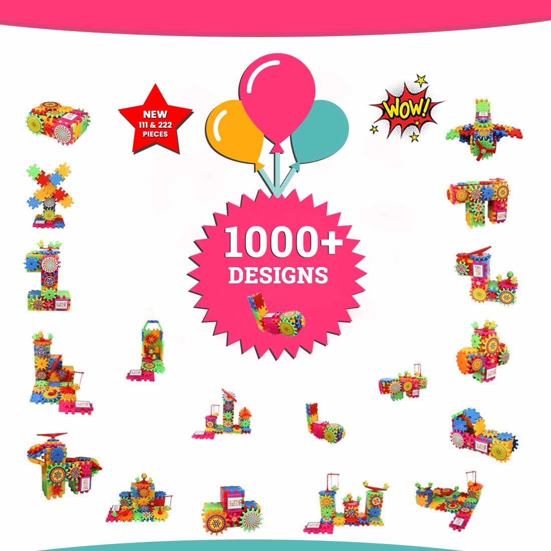 LEO BRICKS® 111pcs & 222pcs | MADE IN INDIA | Build Multiple Variations In 1 Box | Brain Development Educational, Learning & Educational Building Blocks For Kids | FREE BookLet & Videos How To Make ⭐⭐⭐⭐⭐ 5 rating based on - 20259 Happy Customers