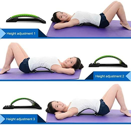 Multi-Level Back Stretcher Posture Corrector Device for Back Pain Relief with Back Support Mate Magic Back Stretching Massage (Blue)