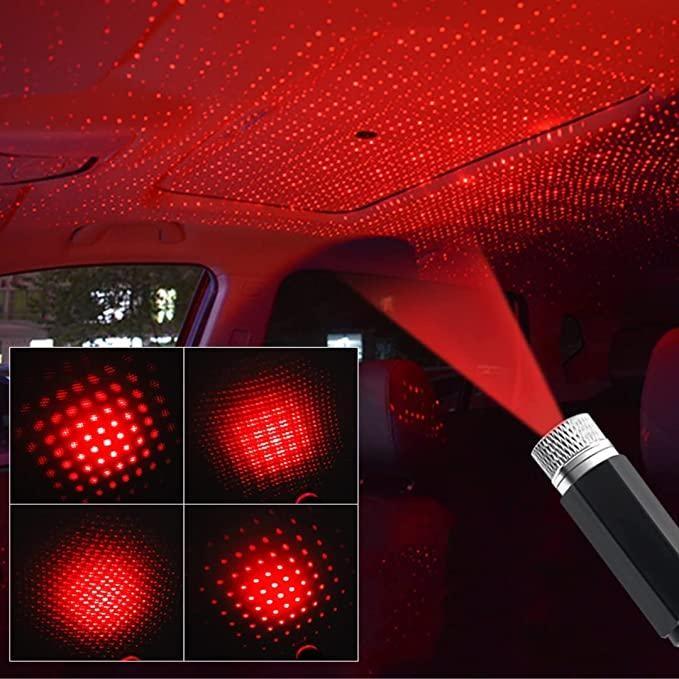 USB Car / Home / Bed Room Star Ceiling Light Sky Projection Lamp Romantic Night Lights Car Fancy Lights (Red)