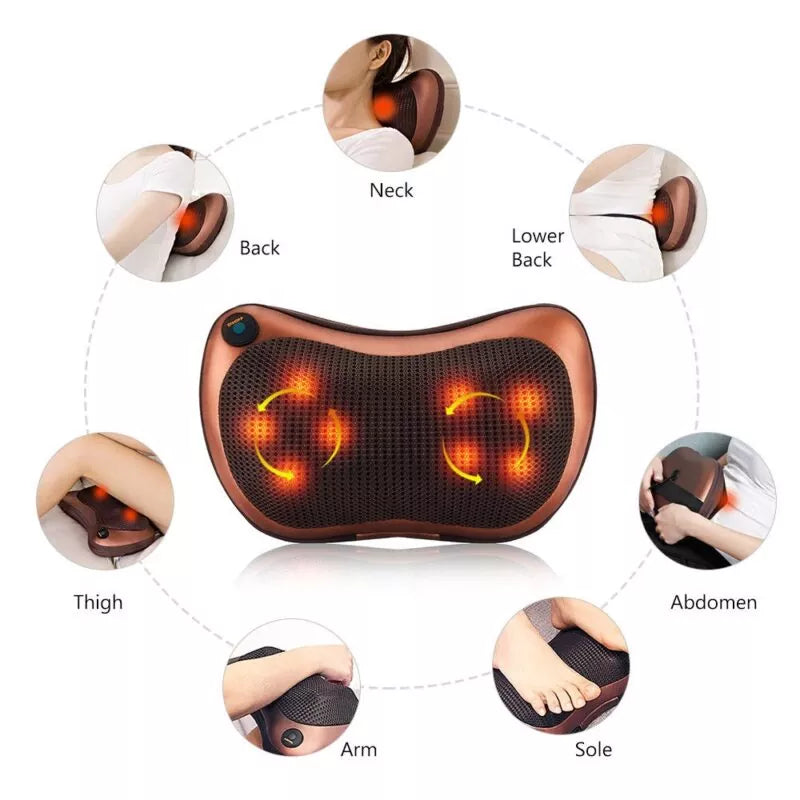 Portable Massager For Home & Car | 8 massage rollers | Infrared Heat Therapy Massager